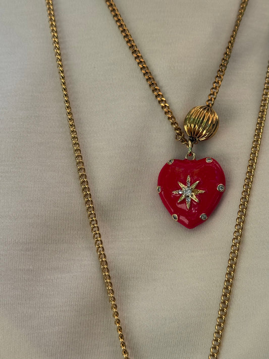 Colar Coração Vermelho