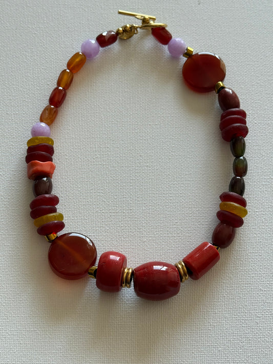 Colar Castanho Laranja