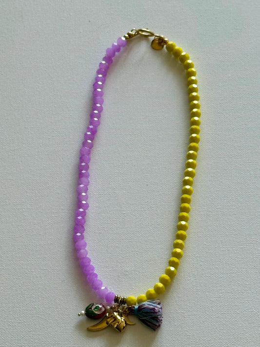 Colar Bicolor Amarelo e Lilás