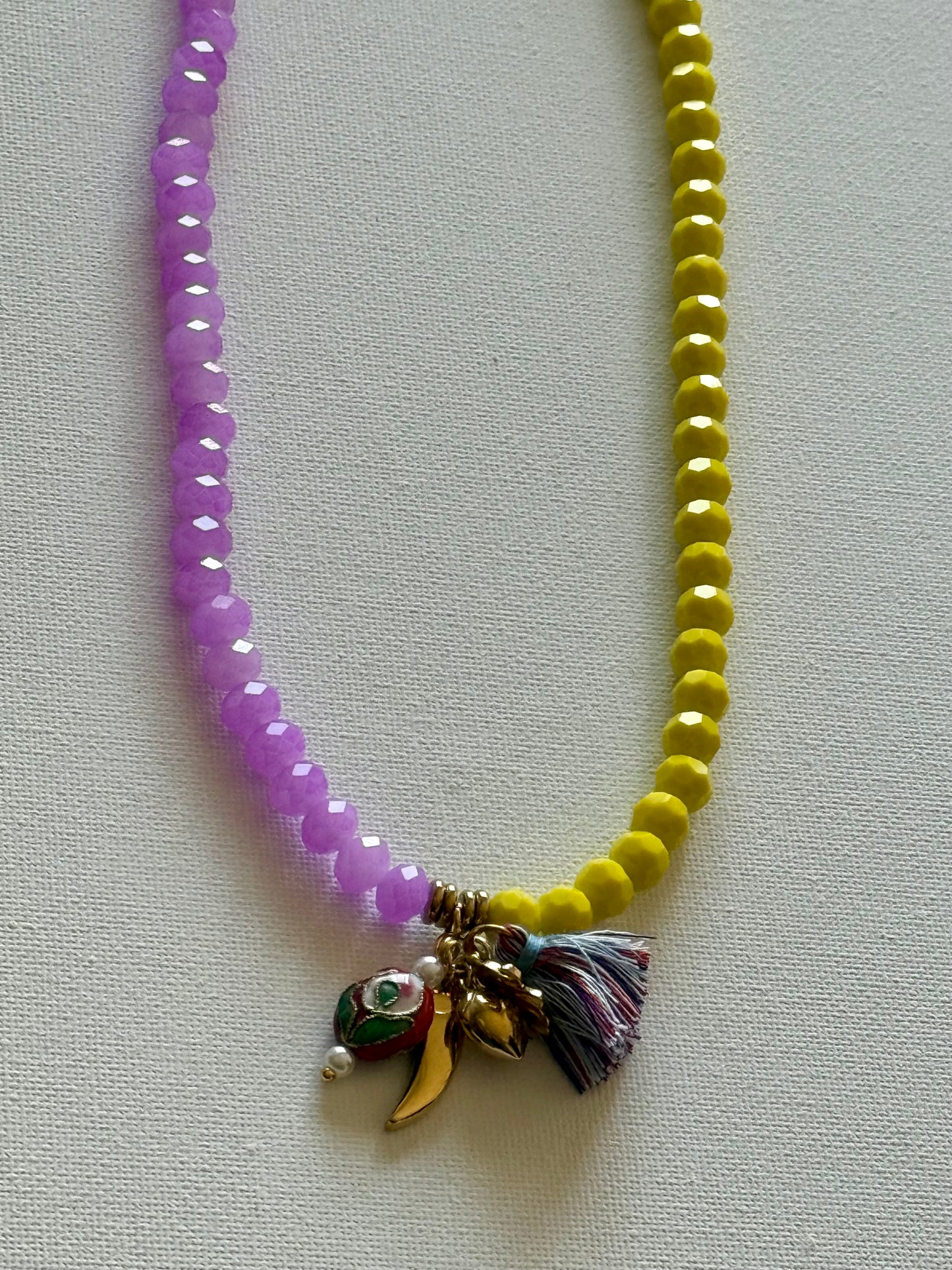 Colar Bicolor Amarelo e Lilás
