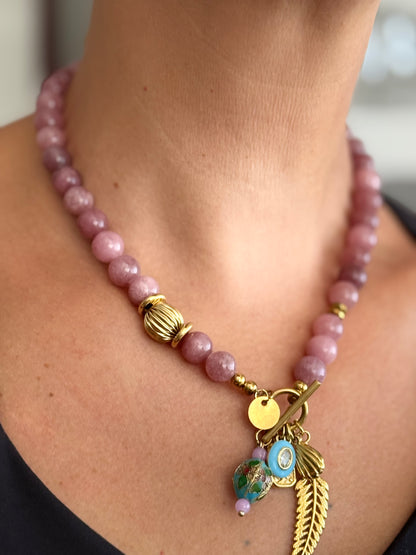 Colar Pedras Frias Lilás/Purpura