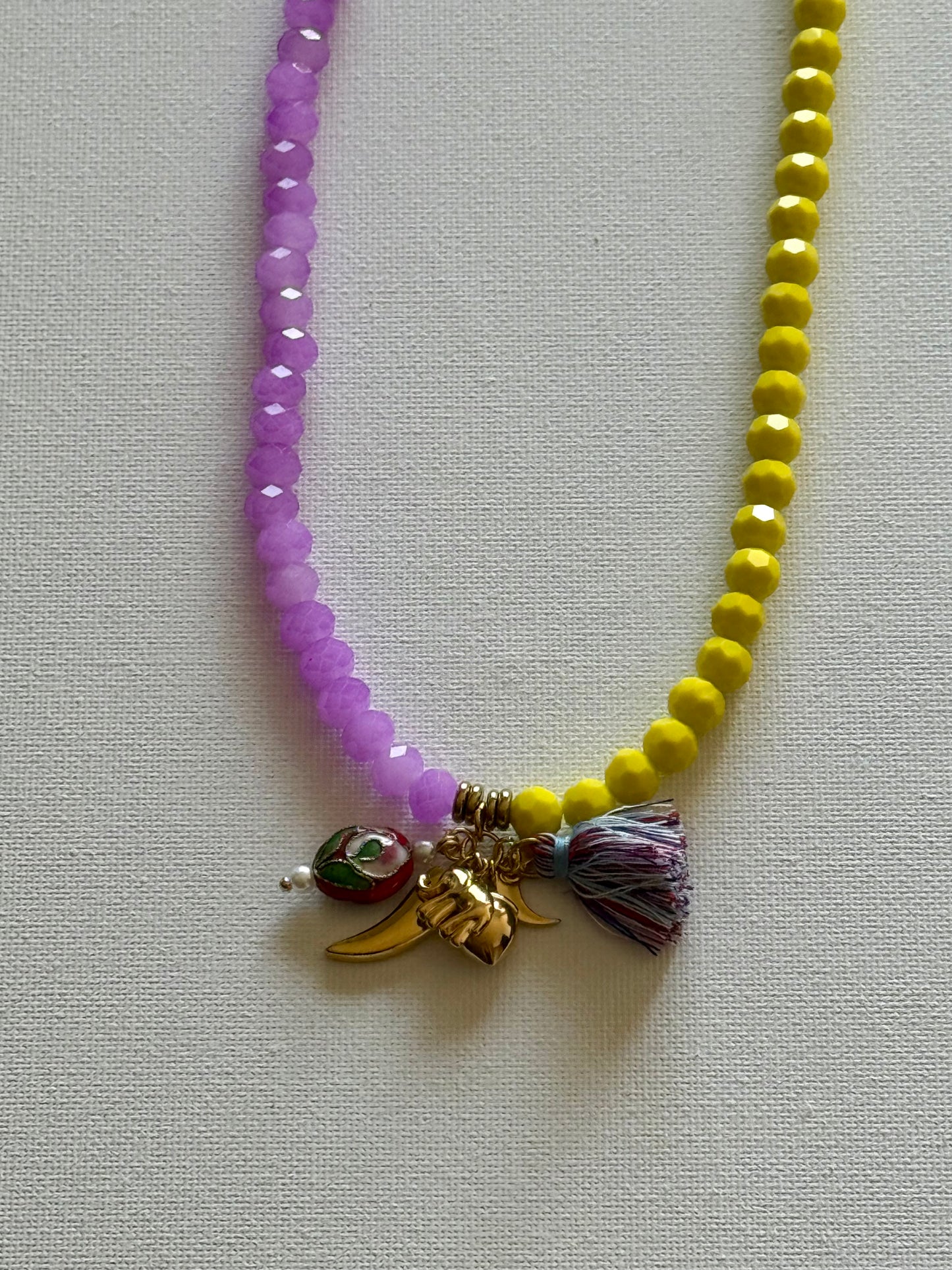 Colar Bicolor Amarelo e Lilás
