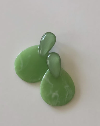Brincos Mármore Verde Água